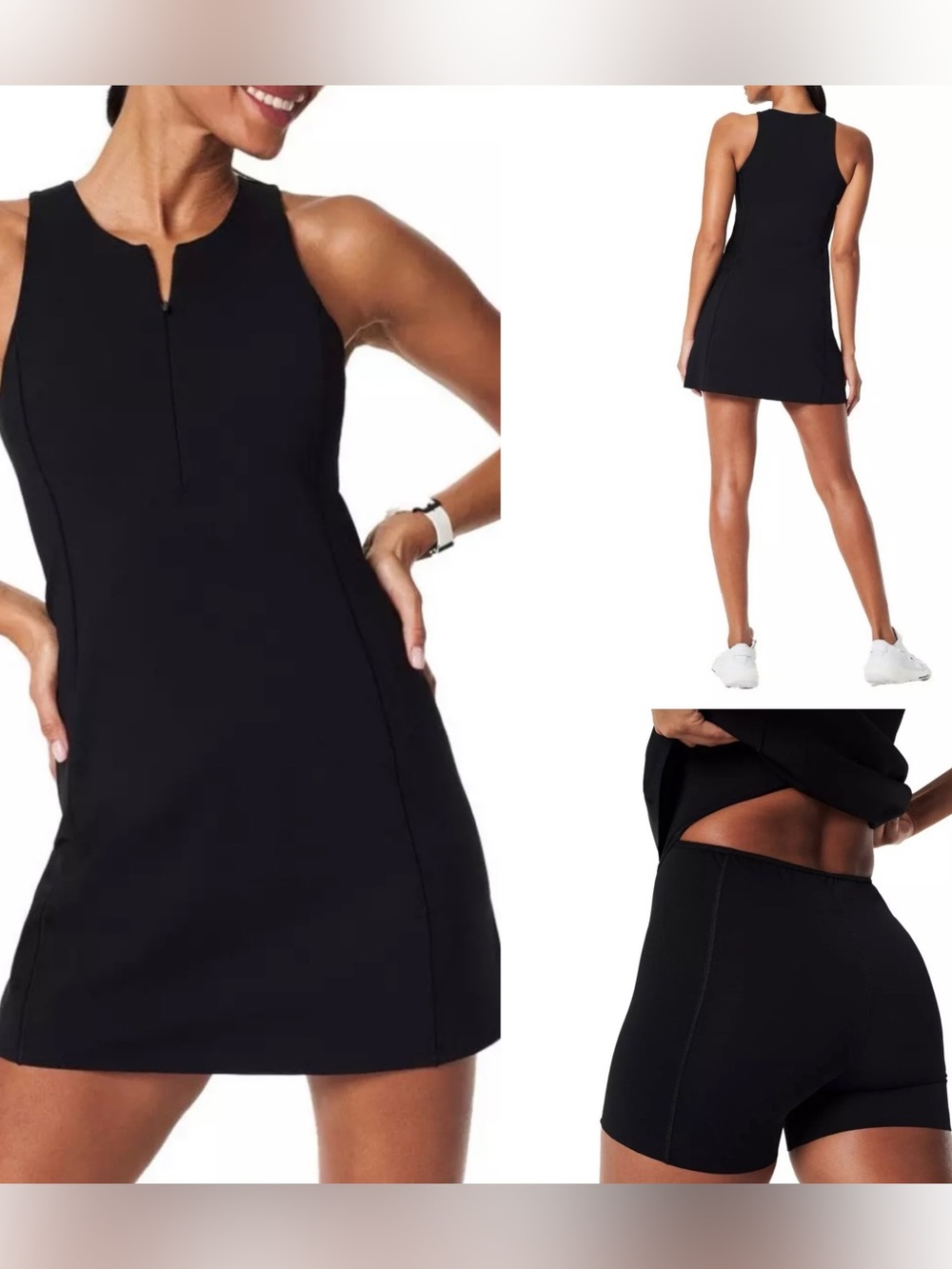 BNWT! Spanx Get Moving Zip Front Dress Black SZ. Xl